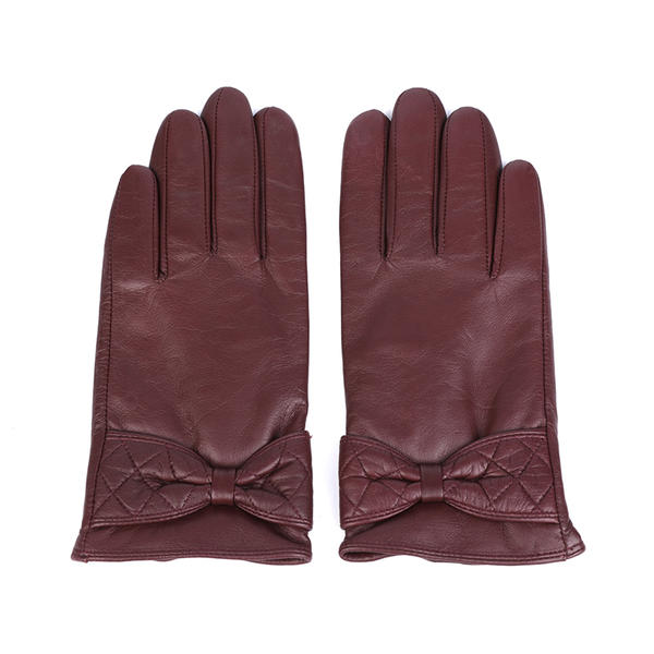 Women leather gloves sustainable material AW2025-35