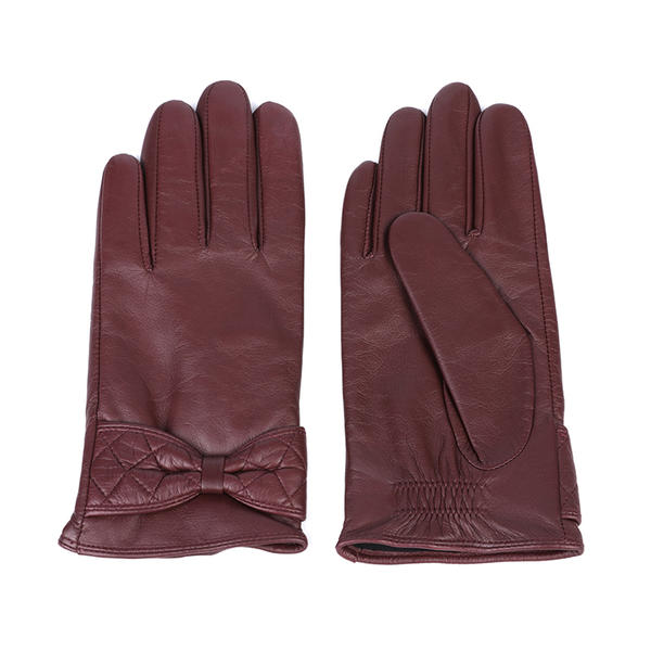 Women leather gloves sustainable material AW2025-35