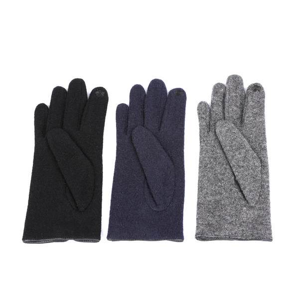 Wool/nylon cut&sewn women's women's knit gloves black or colorful color AW2025-66