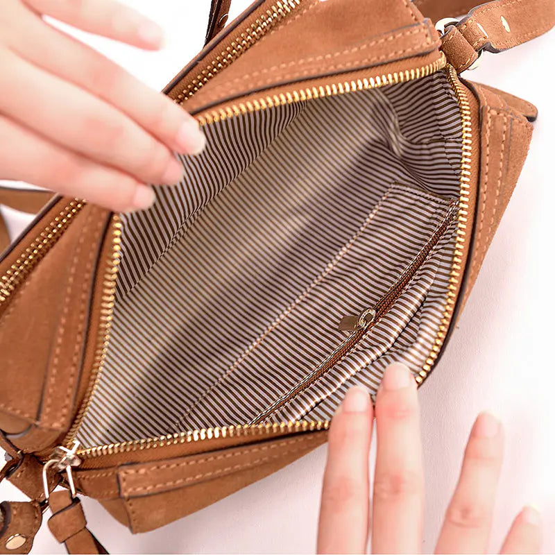 Suede leather camera bag AWB11