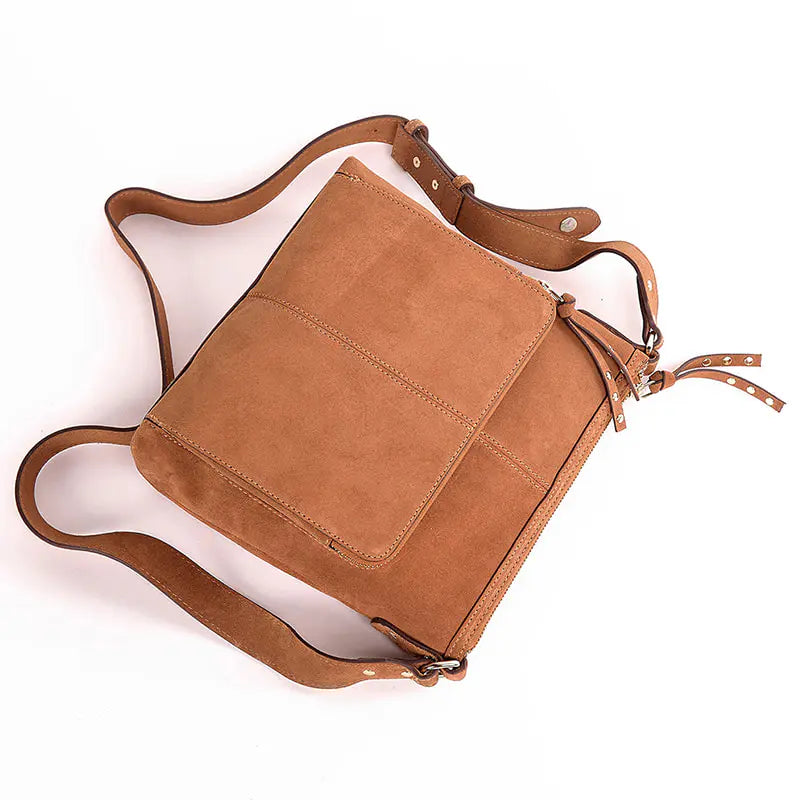 Cow split suede leather shoulder bag AWB12