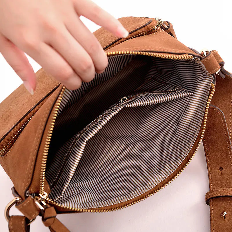 Cow split suede leather shoulder bag AWB12