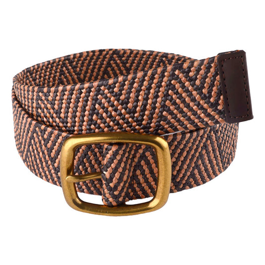 Retro Caramel Brown Women's PP & PU Belt HR-008