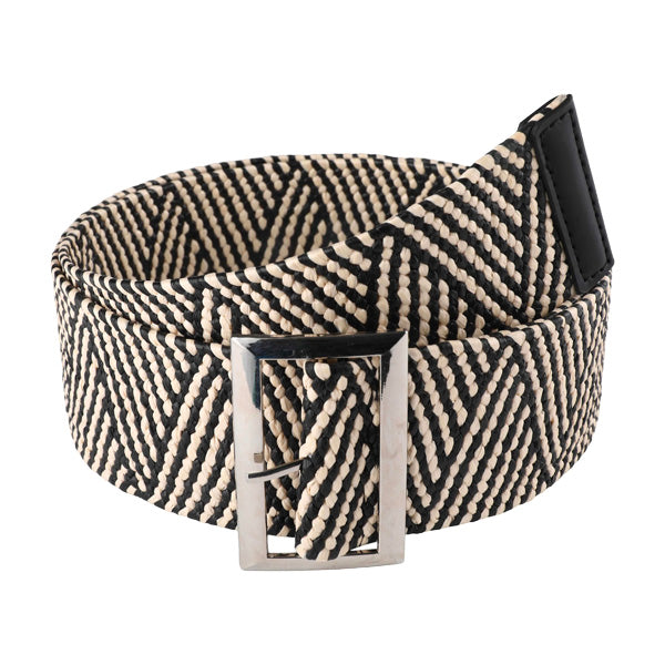 Stylish Patchwork Black-White Women's PP Belt HR-005