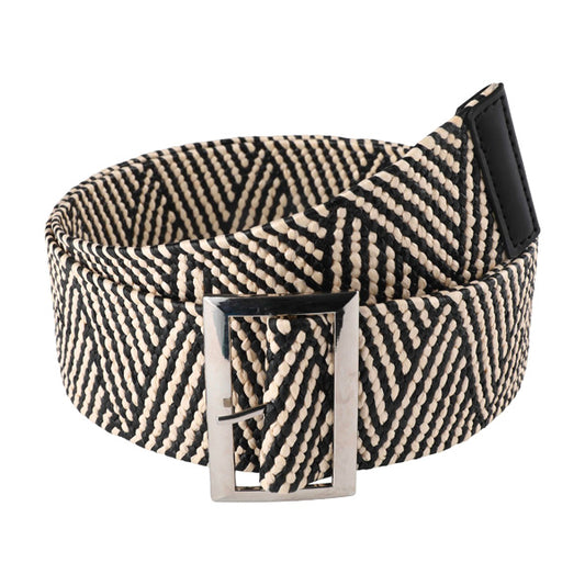Stylish Patchwork Black-White Women's PP Belt HR-005