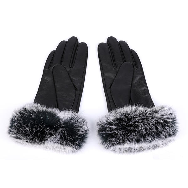 Black or colorful color women leather gloves AW2025-41