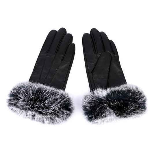 Black or colorful color women leather gloves AW2025-41