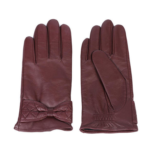 Women leather gloves sustainable material AW2025-35