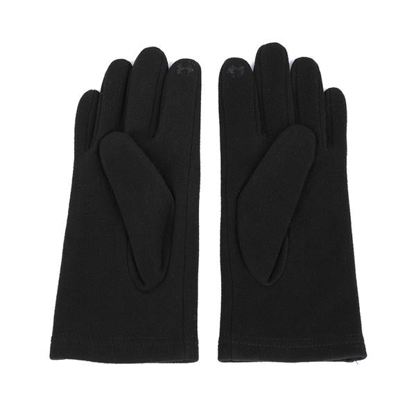 Polyester cut&sewn women's knit gloves black or colorful color AW2025-68