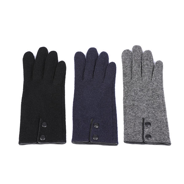 Wool/nylon cut&sewn women's women's knit gloves black or colorful color AW2025-66