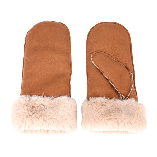 Suede fashion & warm cut&sewn women's knit gloves AW2025-64