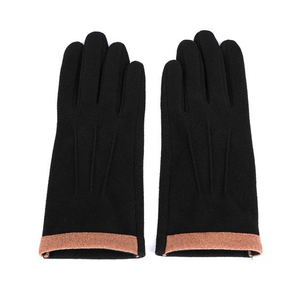 Polyester cut&sewn women's knit gloves sustainable material AW2025-59