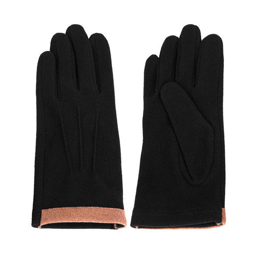 Polyester cut&sewn women's knit gloves sustainable material AW2025-59