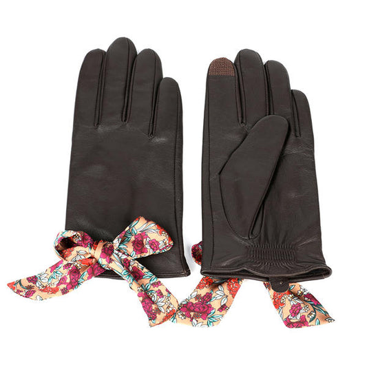 Black or colorful color women leather gloves AW2025-12