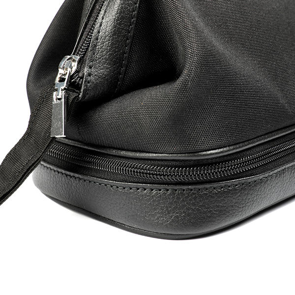 Cow leather & canvas mens leather wash bag AWB07
