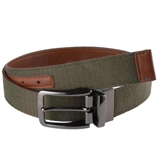 Stylish Green Polyester PU Belt Zinc Alloy Pin Buckle PC-005