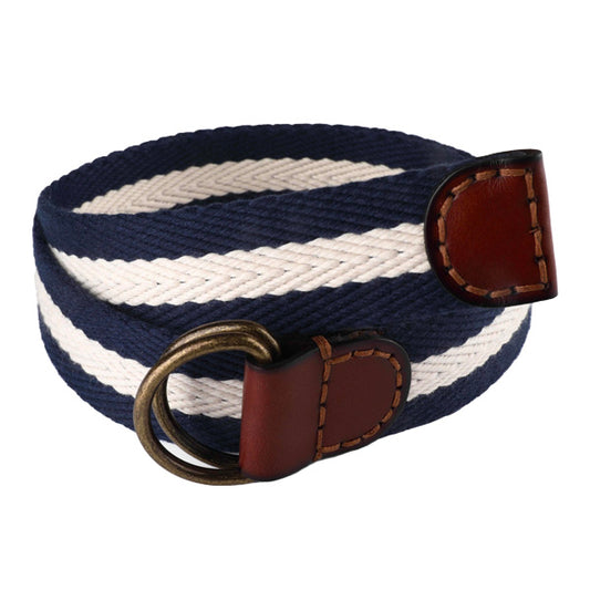 Light Business Style Black-White Patchwork Men's Polyester Belt DB-001