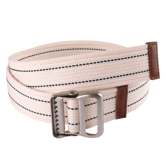 Beige-Blue Patchwork Men's Polyester PU Belt QC-001