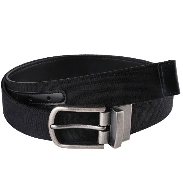Versatile Black Polyester-PU Belt Zinc Alloy Buckle Style PC-006