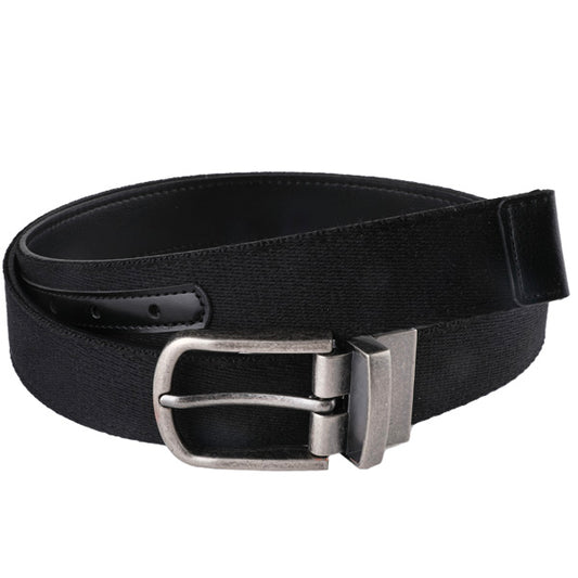 Versatile Black Polyester-PU Belt Zinc Alloy Buckle Style PC-006