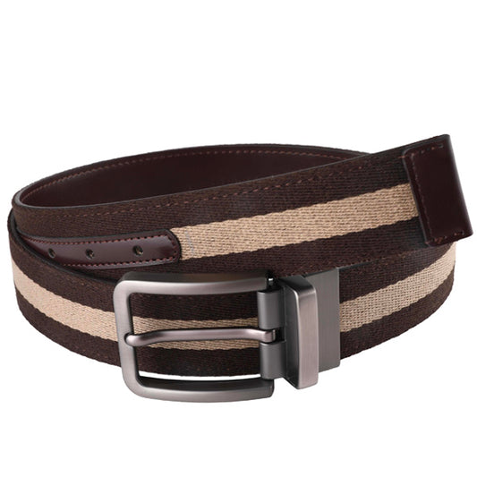 Retro Brown Polyester & PU Belt Zinc Alloy Pin Buckle PC-004