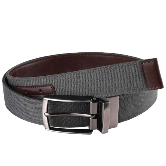 Simple Gray Polyester & PU Belt Zinc Alloy Pin Buckle PC-008