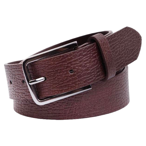 Classic Textured Coffee PU Leather Belt DH2503-11
