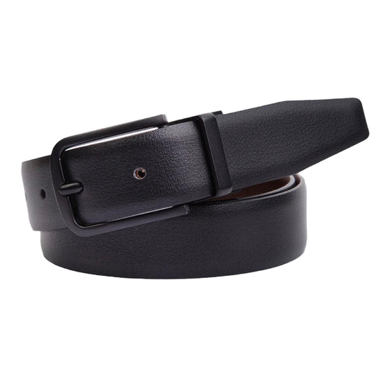 Stylish Solid - color Black PU Leather Belt DH2503-12