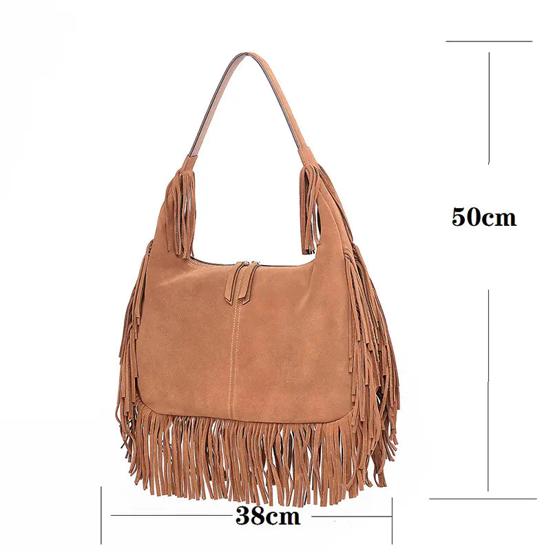 Women suede leather shopper bag AWB09