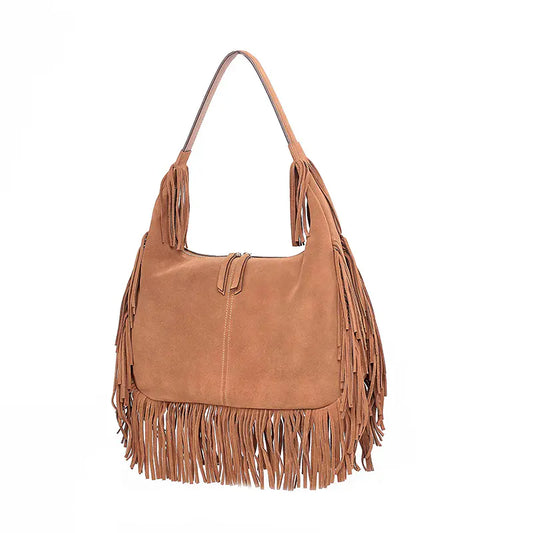 Women suede leather shopper bag AWB09